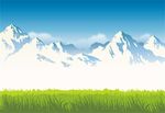 山脉湖泊景色