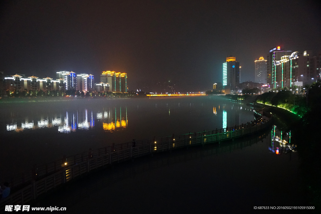 河源东江夜景