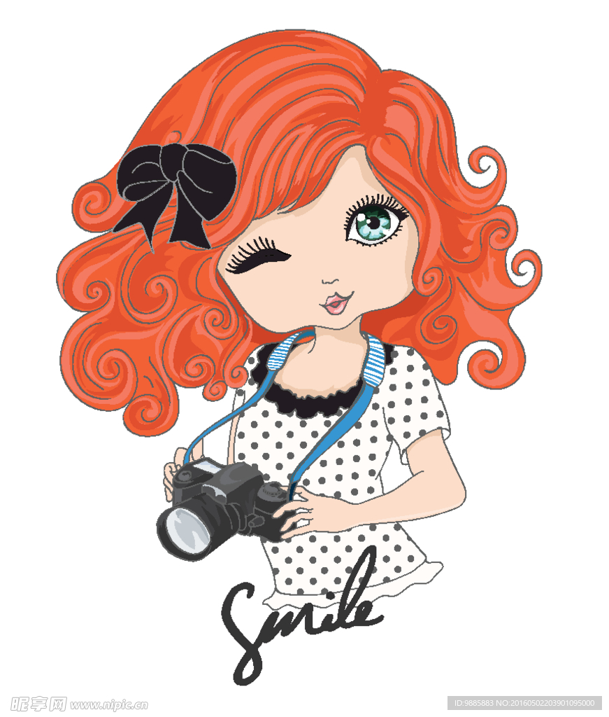 可爱女孩插画