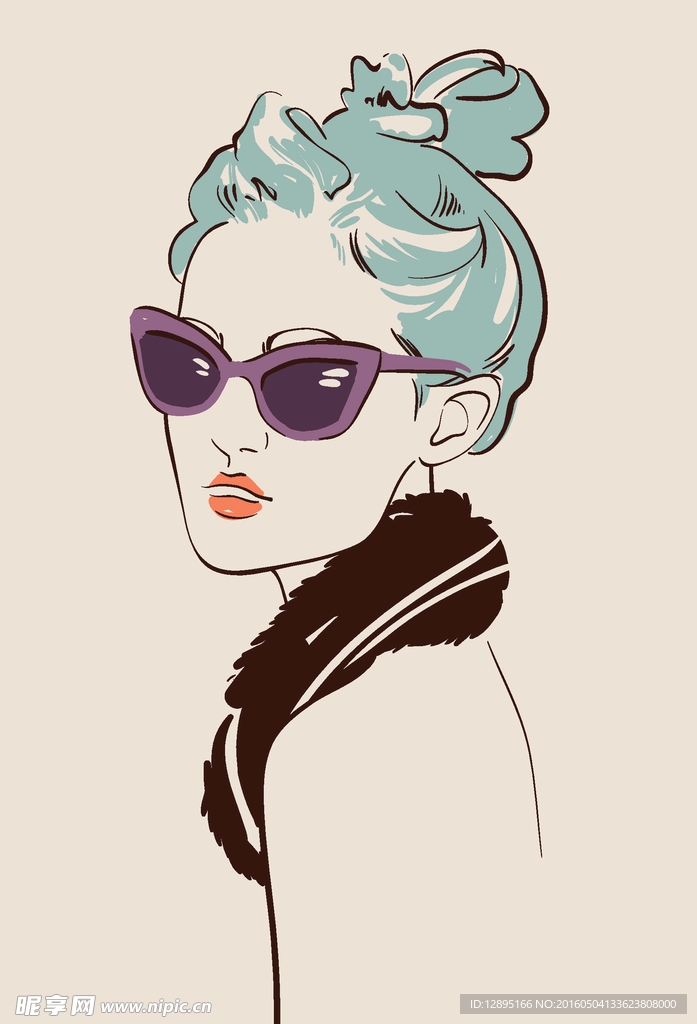 矢量美女插画