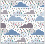 手绘彩色雨图案