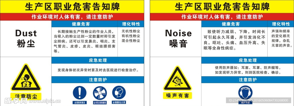 生产区职业危害告知牌