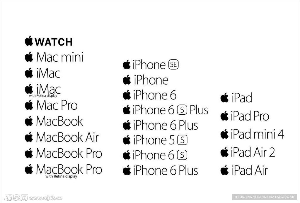 苹果全系列logo