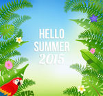 2015绿色夏季海报矢量图
