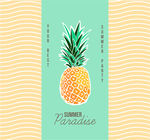 创意菠萝夏日派对海报矢量图