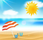夏日度假海滩矢量素材