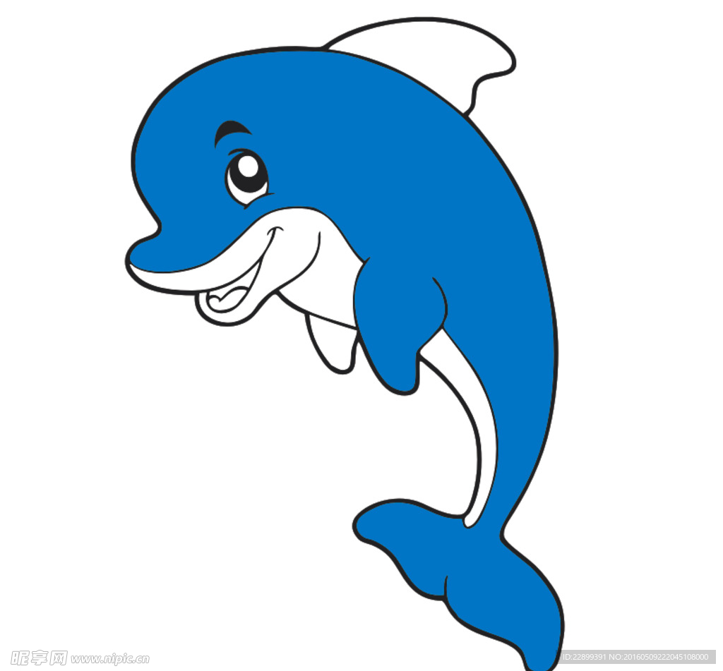 海豚漫画矢量图