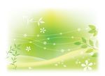 绿色朦胧草地 花朵与藤蔓