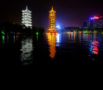 桂林日月双塔夜景