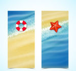 夏日沙滩banner矢量图