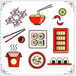 中国餐厅食品图标