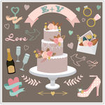 手工绘制的漂亮婚纱配饰采