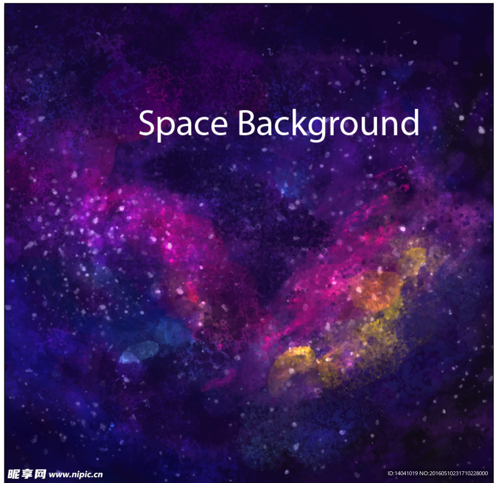 手绘美丽的星系背景