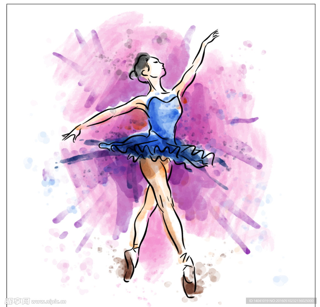 优雅的手绘少儿芭蕾舞者插画免抠免费下载 手绘 插画图片素材免费下载 - 觅知网