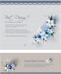 灰色布纹淡雅白色花朵