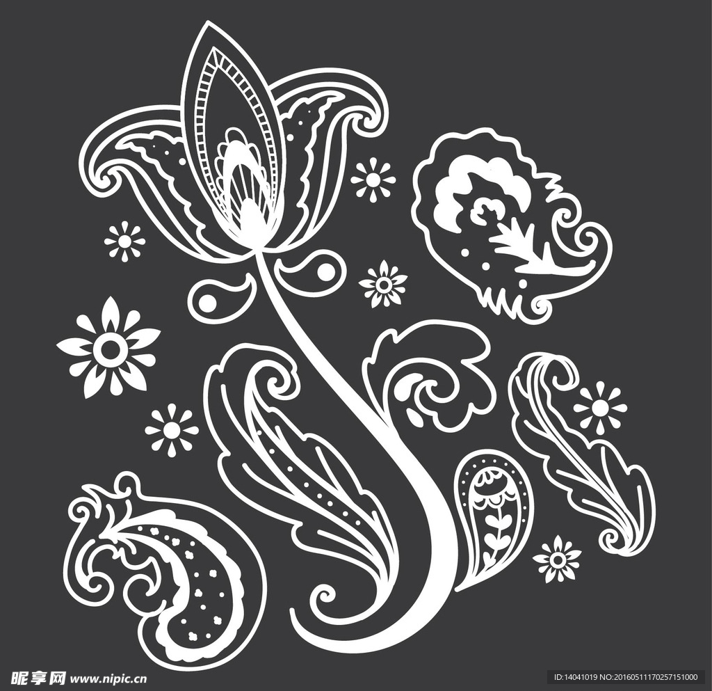 手绘装饰花饰