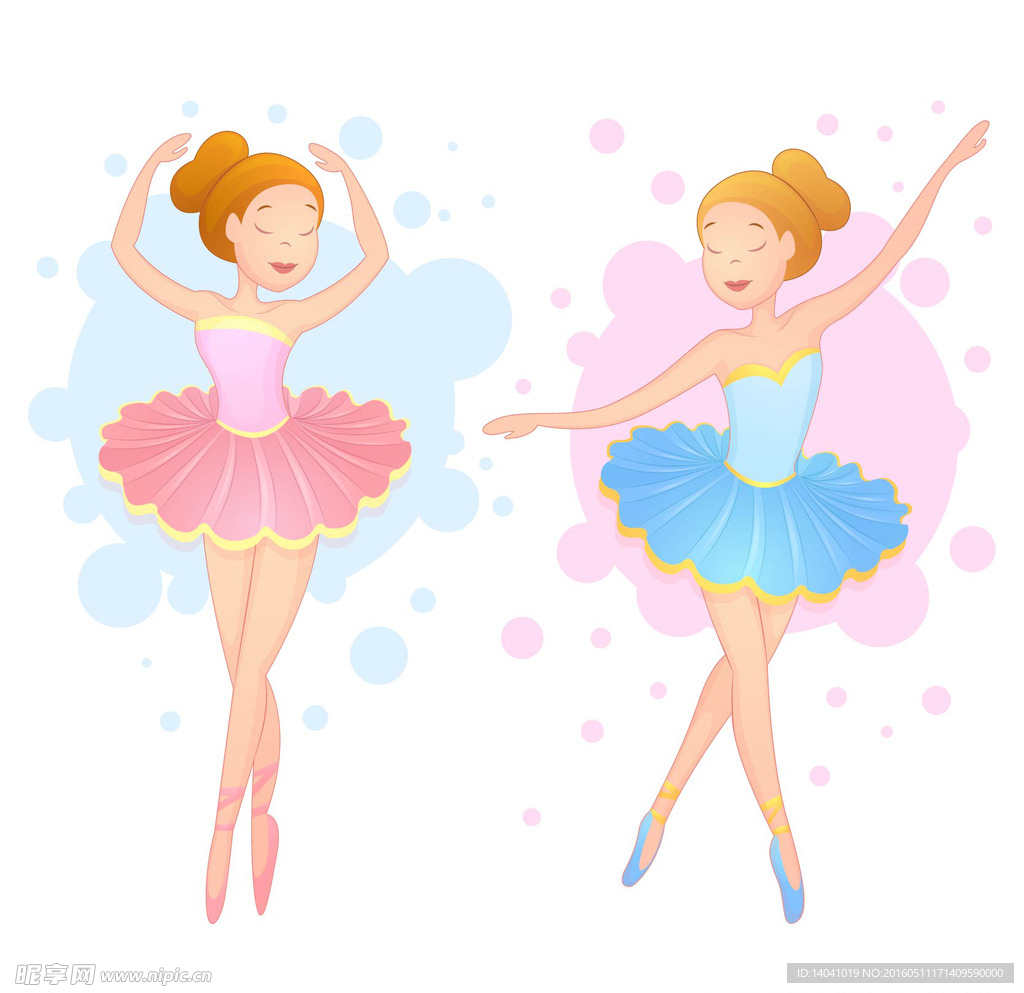 两种颜色美丽的芭蕾舞演员
