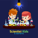 科学家孩子们在一个实验室