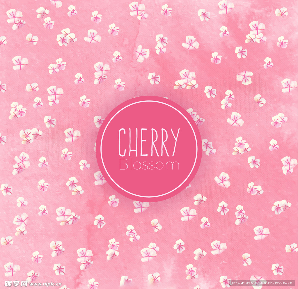 粉红色的水彩樱花背景