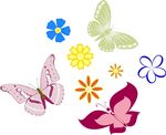 蝴蝶素材 抽象花朵素材