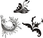 矢量黑白花纹
