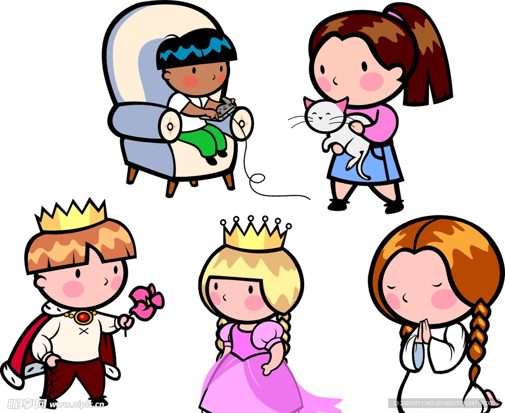 王子公主 信徒 卡通儿童