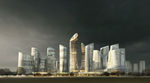 概念建筑夜景效果图