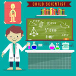 手绘科学家小子科学配饰