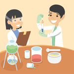 快乐的科学家在实验室