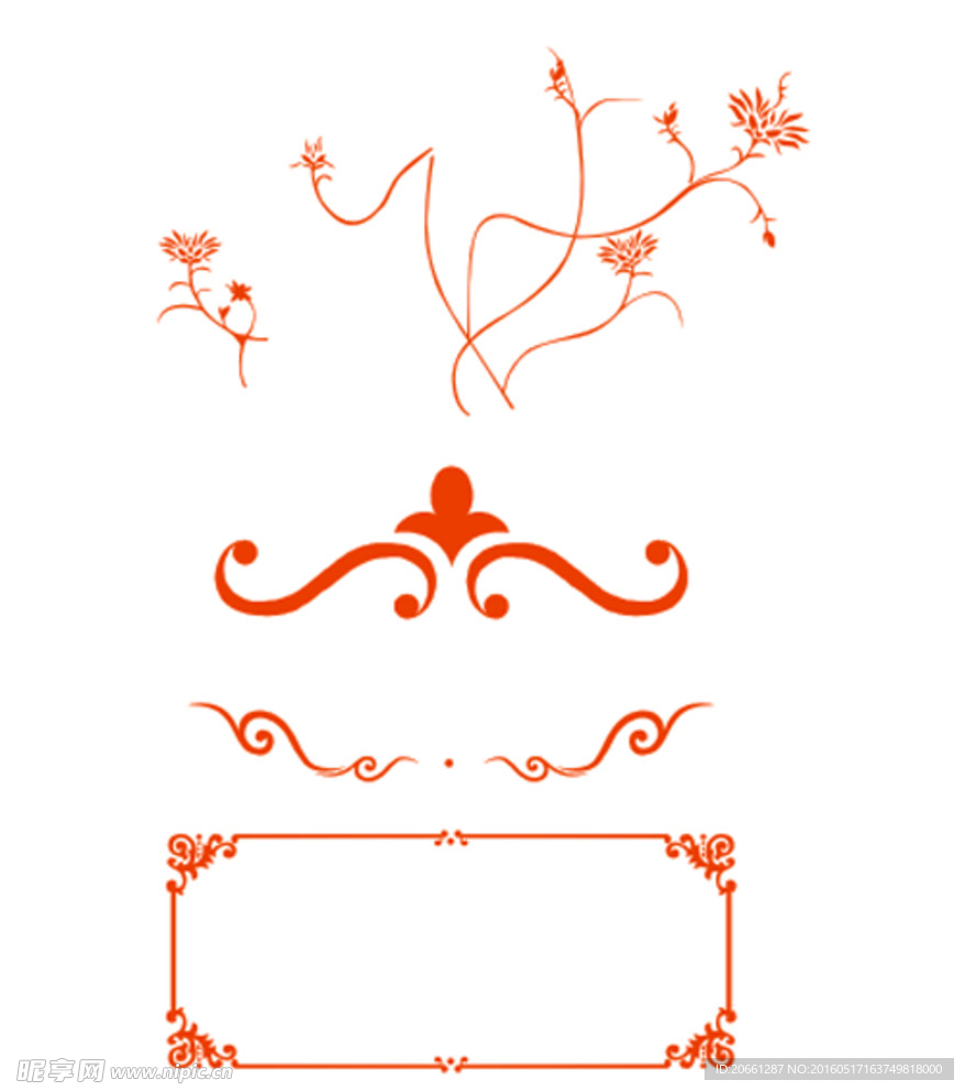 花朵花纹 古典边框