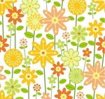 手绘繁花和花茎