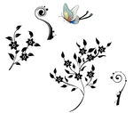 蝴蝶 矢量花朵花纹