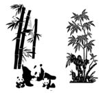 矢量竹子熊猫