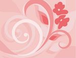 简洁粉红卷草花朵图案