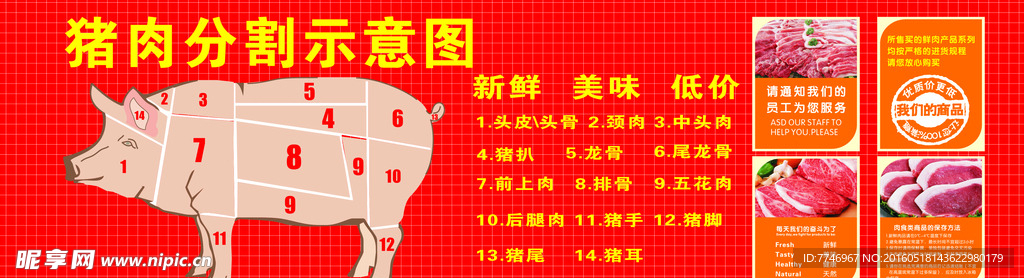 猪肉分割图