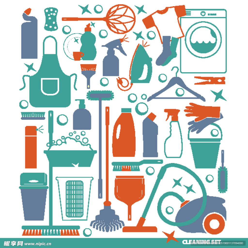 各种清洁工具图标