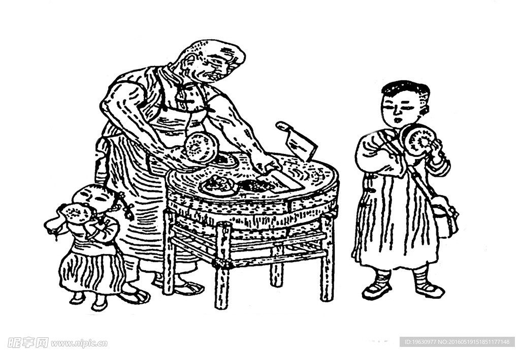 素描肉夹馍