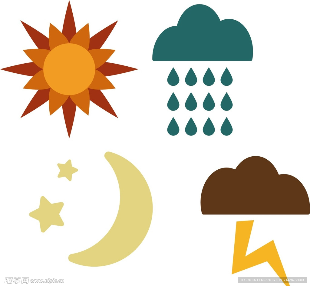 太阳 雷电 云彩