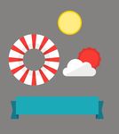 救生圈 太阳 丝带