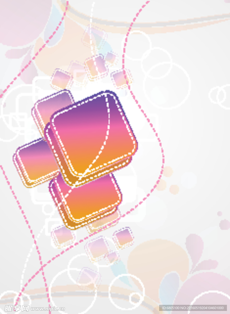 花纹立体方块背景底纹