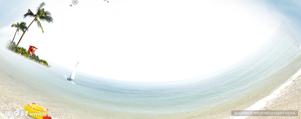 缤纷海滩清爽背景