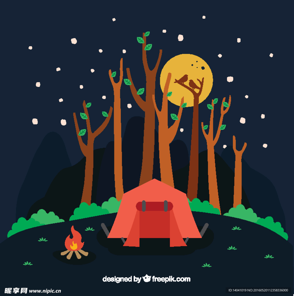 夜晚露营