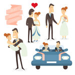 扁平设计婚礼夫妇