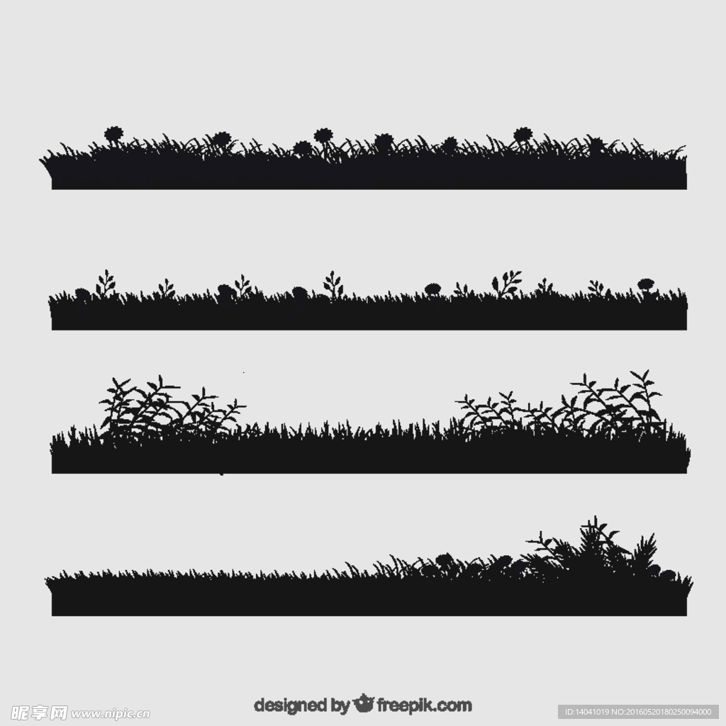 可爱的草剪影