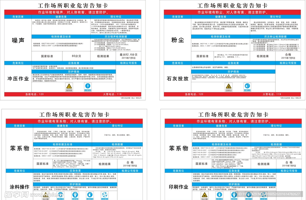 工作场所职业危害告知卡