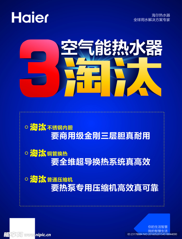 海尔空气能热水器3淘汰海报
