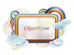 圆环彩虹云朵边框