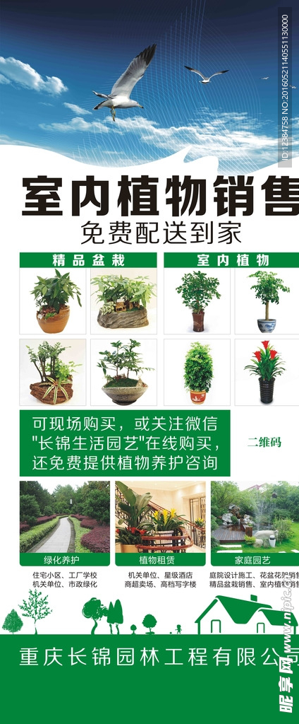 植物销售易拉宝