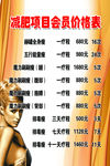 减肥价格表
