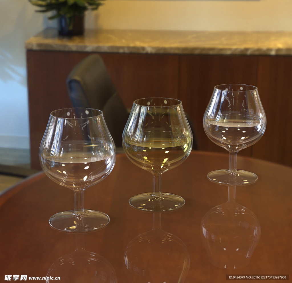 3D模型红酒酒杯高脚杯玻璃杯